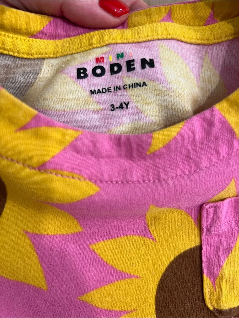 Kids Pink Sunflower Pocket Dress
